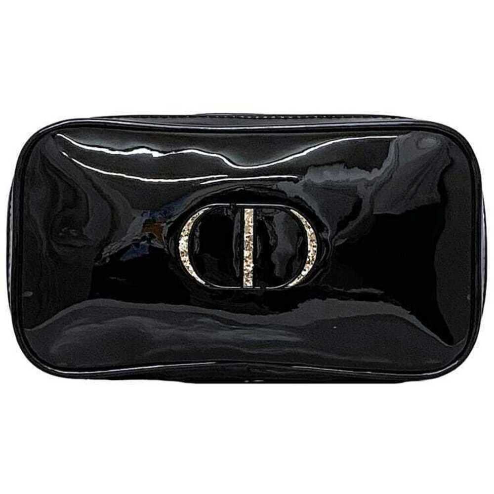 Christian Dior Pouch Clutch Black BEAUTE Patent Vernis Leather CD Zip